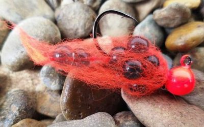 Steelhead Eggie Jig –   Flame & Black