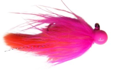 3/8 oz Twitcher Jig – Hot Pink & Flame