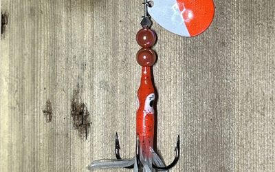 NW Tackle 101 Salmon Killer Spinner – Glow Hoochie Skirt – Coast Guard – 3.5″ Blade