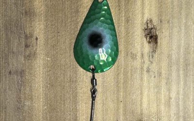 NW Tackle 101 Steelhead Slammer Steelie 1/2oz Metallic Green Black Eye Casting Spoon