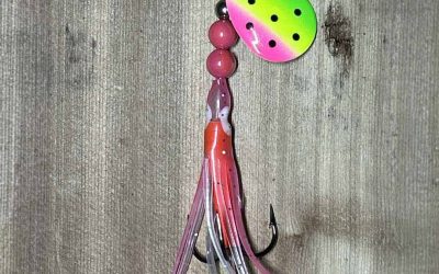 NW Tackle 101 Salmon Killer Hoochie Skirt Spinner – Watermelon – 3.5″ Blade