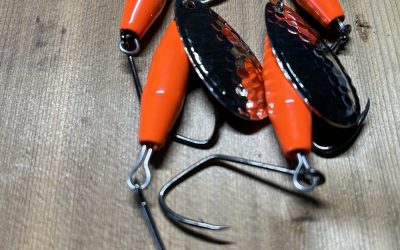 NW Tackle 101 Steelhead/Salmon Casting Spinners 3/4 oz Orange Hammered Blade